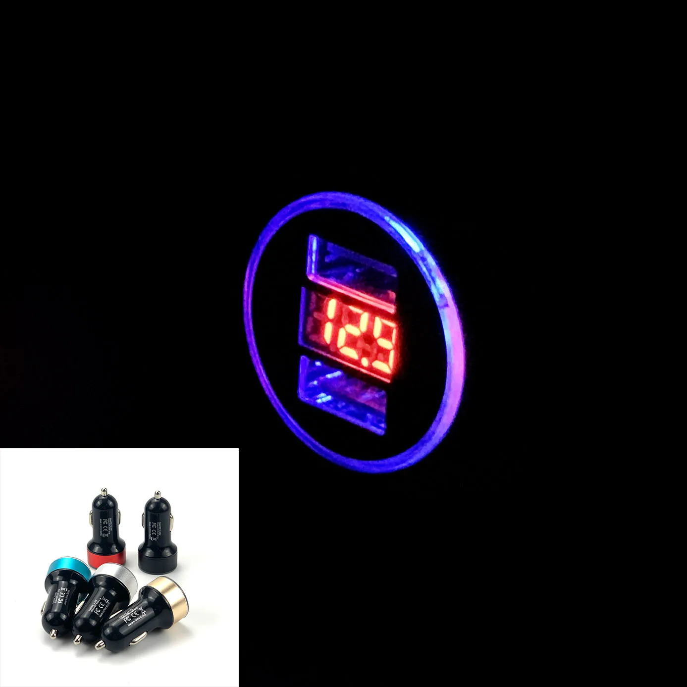 Автомобильное зарядное устройство с двумя USB-портами 3 1 А светодиодный дисплей