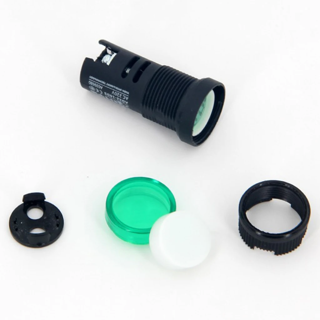 AD22-16DS AC 220V Energy Saving LED Indicator Light, High-brightness Green