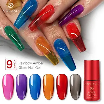 

7ml Nail Jelly Gel Glass Glue Amber Nail Polish Glue Transparent Glass Candy Nail Polish Glue Ice Peeling Nail Art 9 Colors