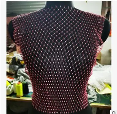 Прозрачные стразы, сексуальный укороченный топ, Camisetas verano mujer,, летние топы, прозрачные бриллианты, пляжный топ, ажурная футболка - Цвет: Pink O