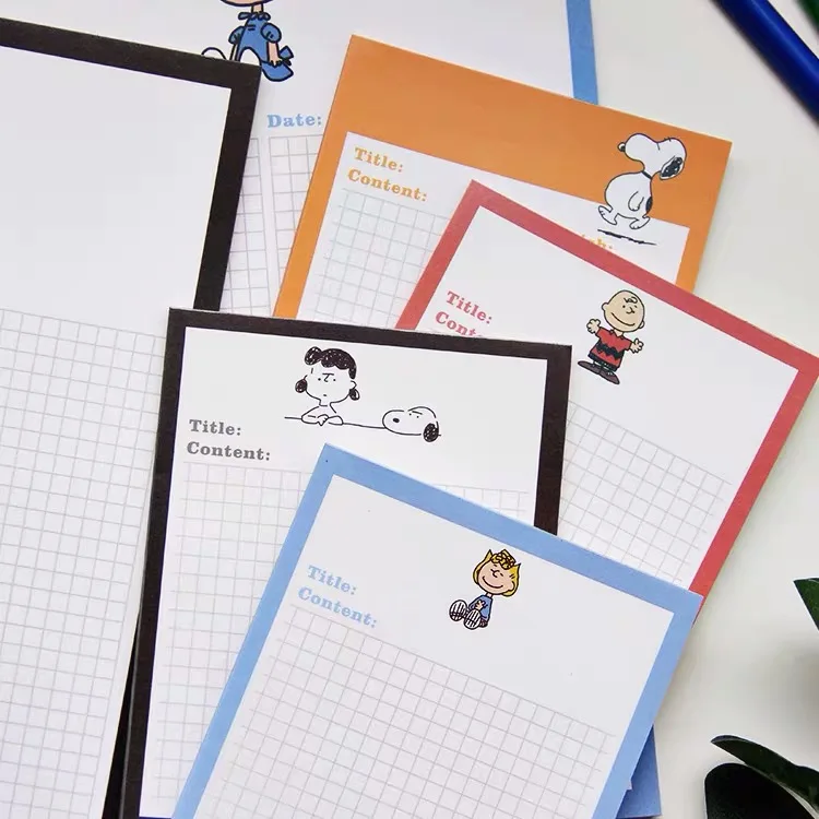 Два размера Peanuts Rogue Dog Charlie Cartoon Kawaii grid memo pad Note Pad Блокнот бумага книга сообщений школа планирования офис