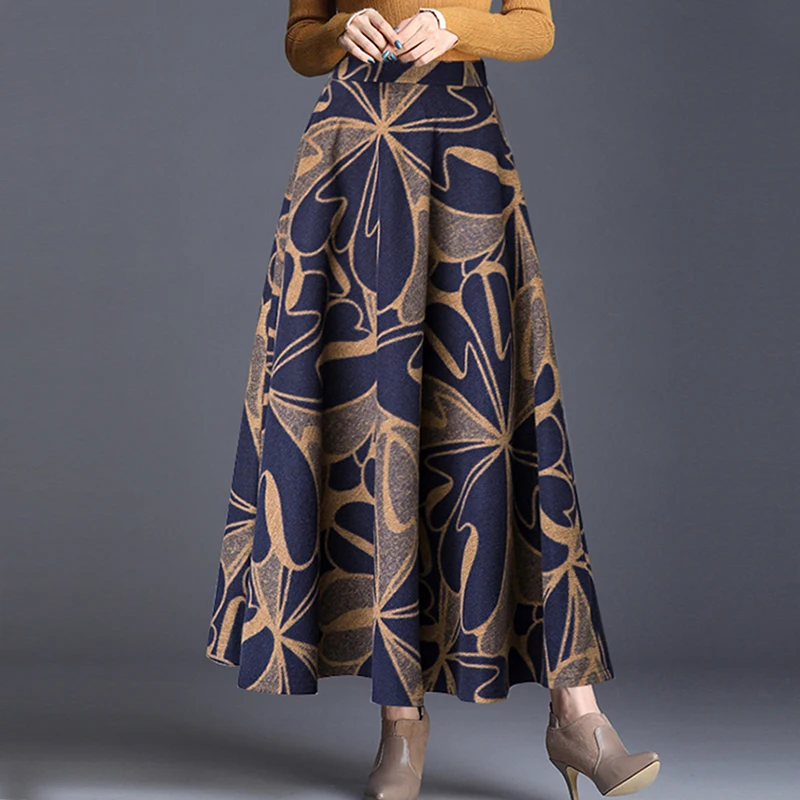 

Women Vintage Long Skirt High Waist Maxi Skirt Elegant Pleated Vintage Skirts 2019 New Style Female Skirts long skirts for women