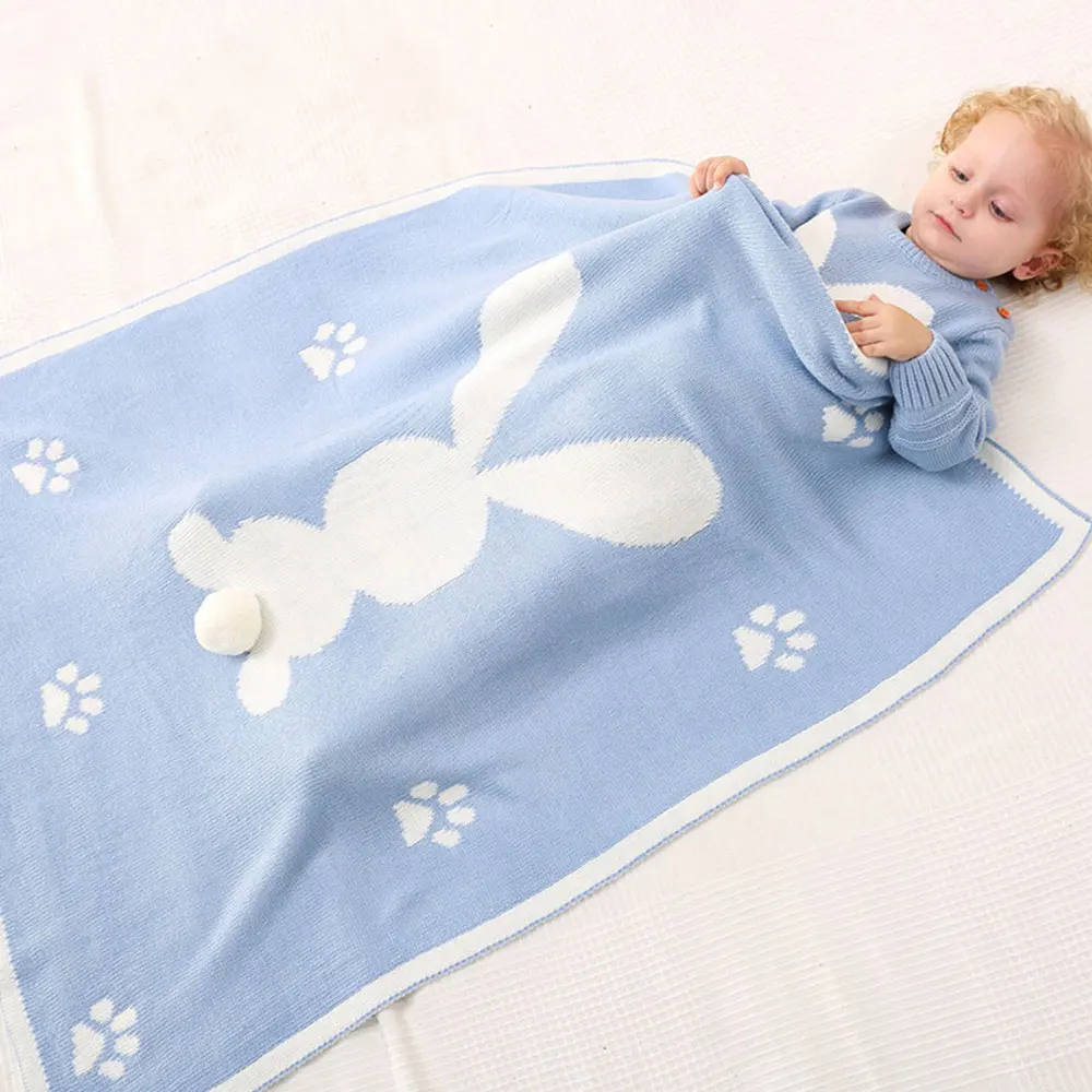 

Baby Blanket Newborn Swaddle Wrap Autumn Winter Cartoon Stereo Rabbit Design Knitting Ins Style Hot Sale 2019 Baby Blanket Quilt