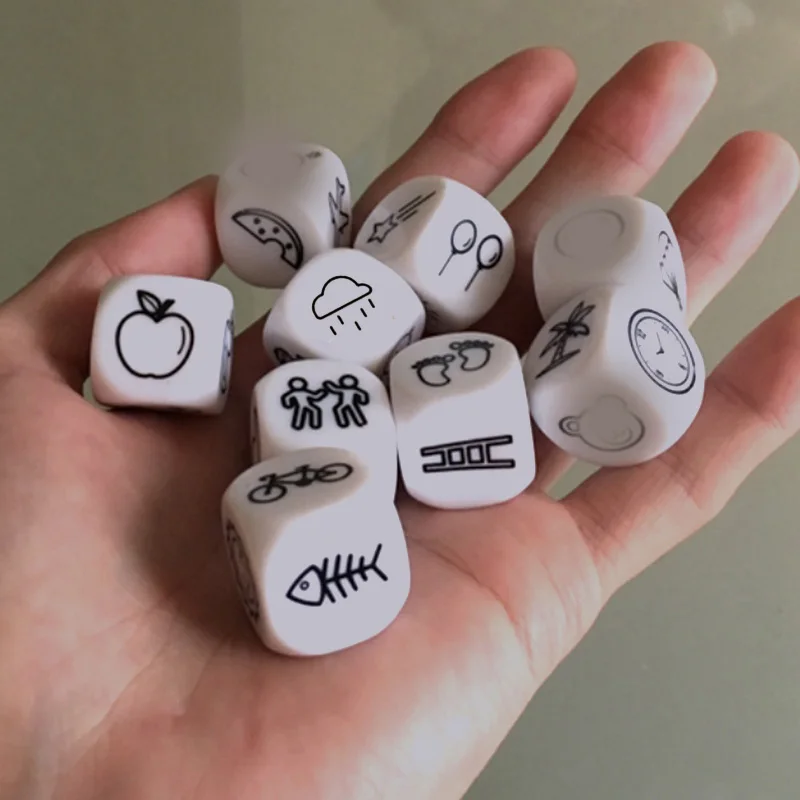  9 pcs Dice Telling Story with Bag Story Dice Game English Instructions Family/Parents/Party Funny I - 33018612753