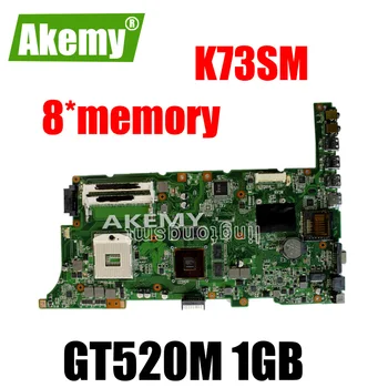 

K73SM Motherboard 8*memory GT520M 1GB Rev 2.3 For Asus K73SV K73SD Laptop motherboard K73SM Mainboard K73SM Motherboard