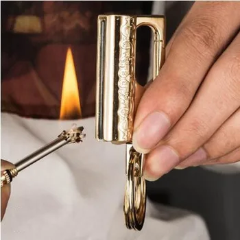 

Keychain Lighter Open Fmale Patten Brushed Processes Cigarette Lighter Windprood and Waterproof Encendedor Million Matches