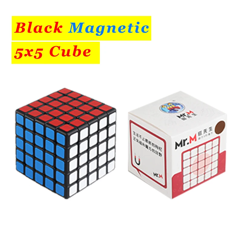 Mr. M магический куб 2x2x2 3x3x3 4x4x4 Cubo Magico скоростные Кубики-головоломки 2x2 3x3 4x4 5x5 Магнитный развивающий 5x магнитные игрушки 5x5 - Цвет: 5x5 black magnetic