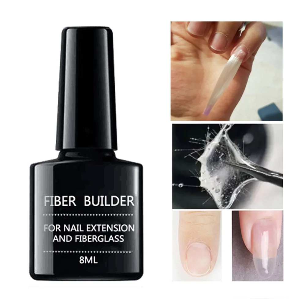Fiberglass Nail Gel Set Fiber Builder Gel+ 10Pcs Fiber Glass Nail Extension Tools Nail Art Extensions Repair Gel Manicure Tools