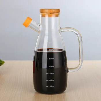 

Glass oil pot with graduated oil bottle large leak-proof high mixing bottle vinegar bottle borosilicate glass soy sauce