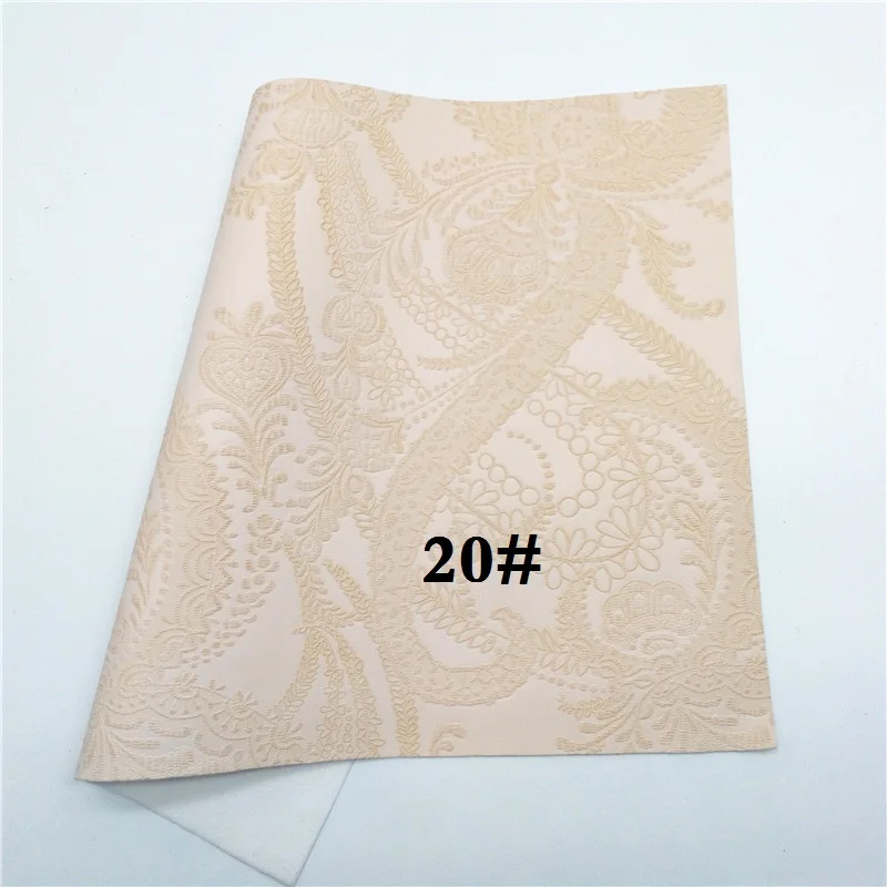 20 Glitterwishcome 21X29 см A4 размер винил для бантов тисненые цветы кожа Fabirc искусственная кожа листы для бантов, GM524A - Цвет: 20