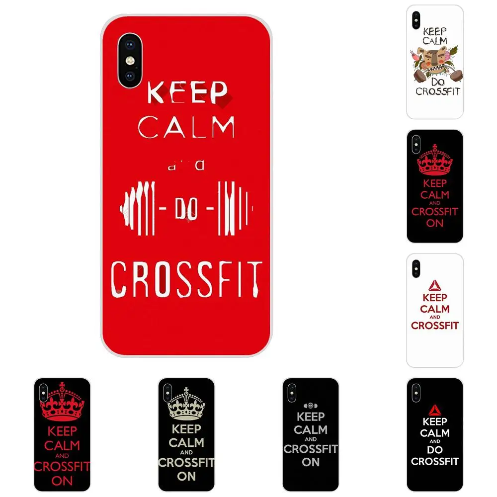 Мягкий модный чехол из ТПУ для Apple iPhone 4 4s 5 5C 5S SE 6 6S 7 8 Plus X XS Max XR Keep Calm и Crossfit