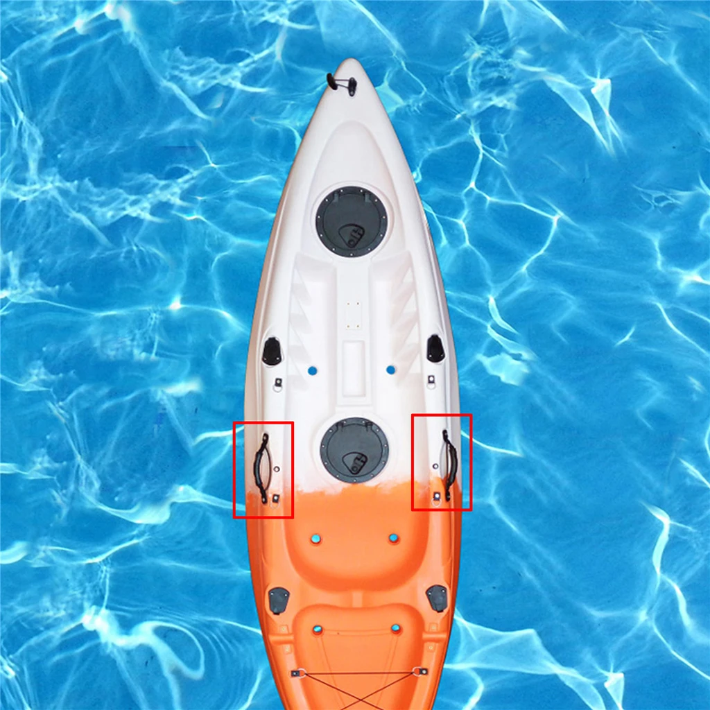 28.5cm Black Kayak Canoe Boat Side Mount Carry Handle Fixing Paddle + Bungee Cord Accessory