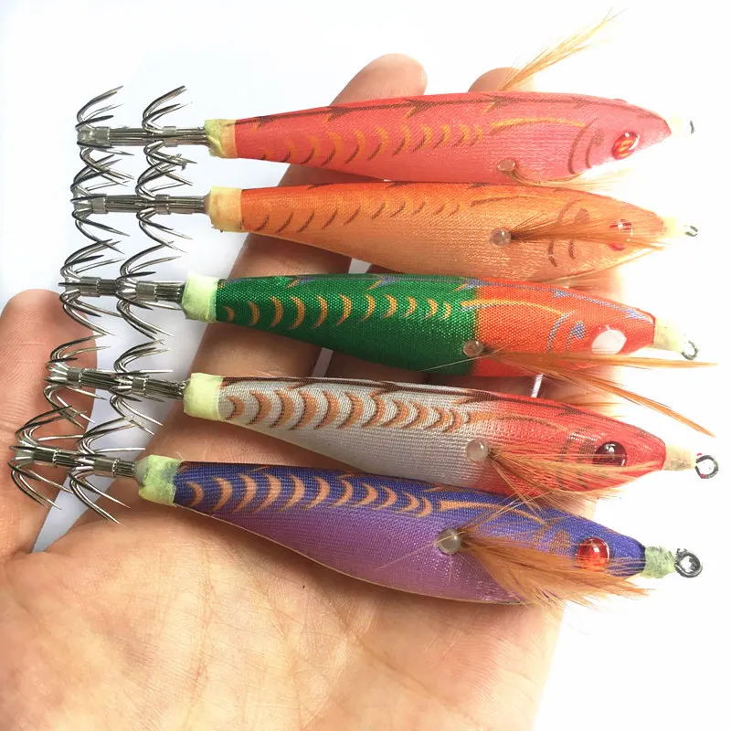 

5Pcs 10cm 11g Squid hook Hard Octopus Fishing Lures Shrimp Squid Jigs Artificial Sea Fishing Bait Squid Lure