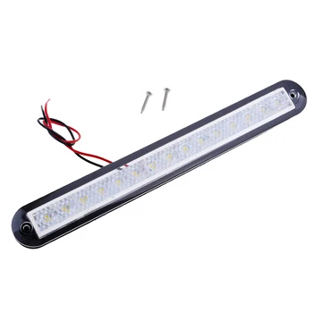 

White Waterproof 15 Diodes LED Utility Side Marker Strip Light Cart 12V Bar