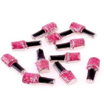 

20Pcs/lot Women Crystal Crown Alloy Nail Polish Floating Charms Pretty Pendant living Glass lockets DIY Jewelry