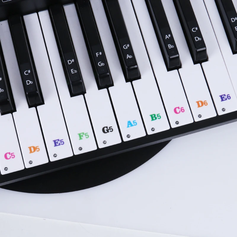 61 teclas de piano teclado adesivos grand/vertical/elétrica piano stave  anotação nota tira etiqueta símbolo para iniciantes estudantes - AliExpress