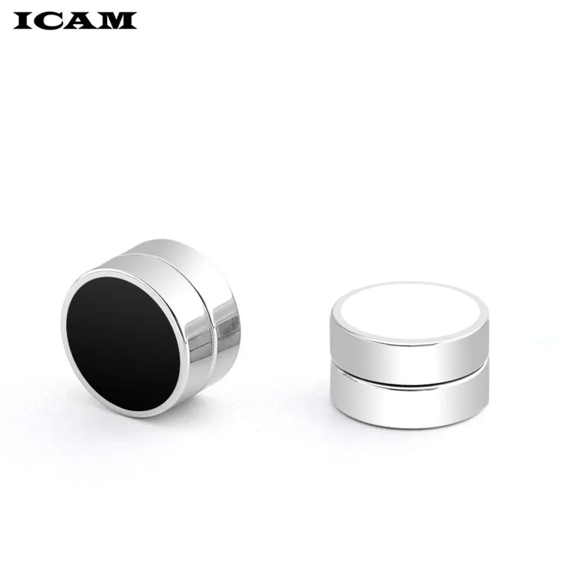 ICAM 2 шт./лот 8/мм Горячие двухсторонние черные синие магнитные круглые серьги