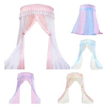 

Bed Canopy Double Colors Hung Mosquito Net Princess Bed Tent Curtain Foldable Canopy On The Bed Elegant Fairy Lace