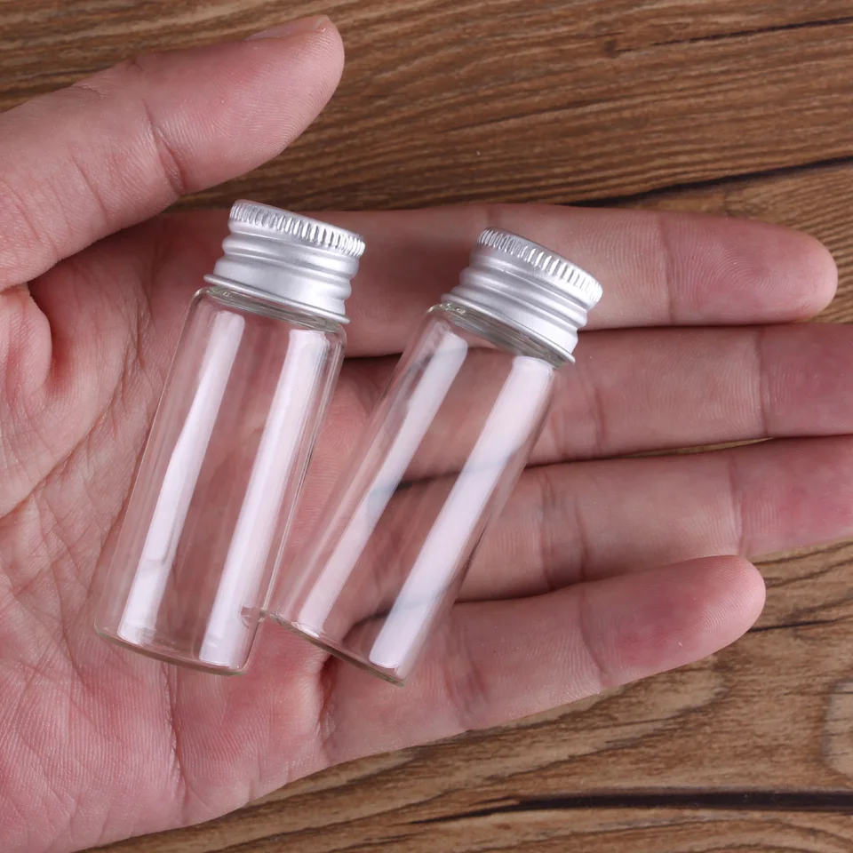 Mini Bouteille En Verre Transparent Avec Bouchon En Aluminium à Vis Argentée, Récipient Alimentaire, Bocaux, Flacons, 6 Pièces, 25ml, 30ml, 40ml, 50ml, 60ml, 70ml, 80ml, 90ml  15
