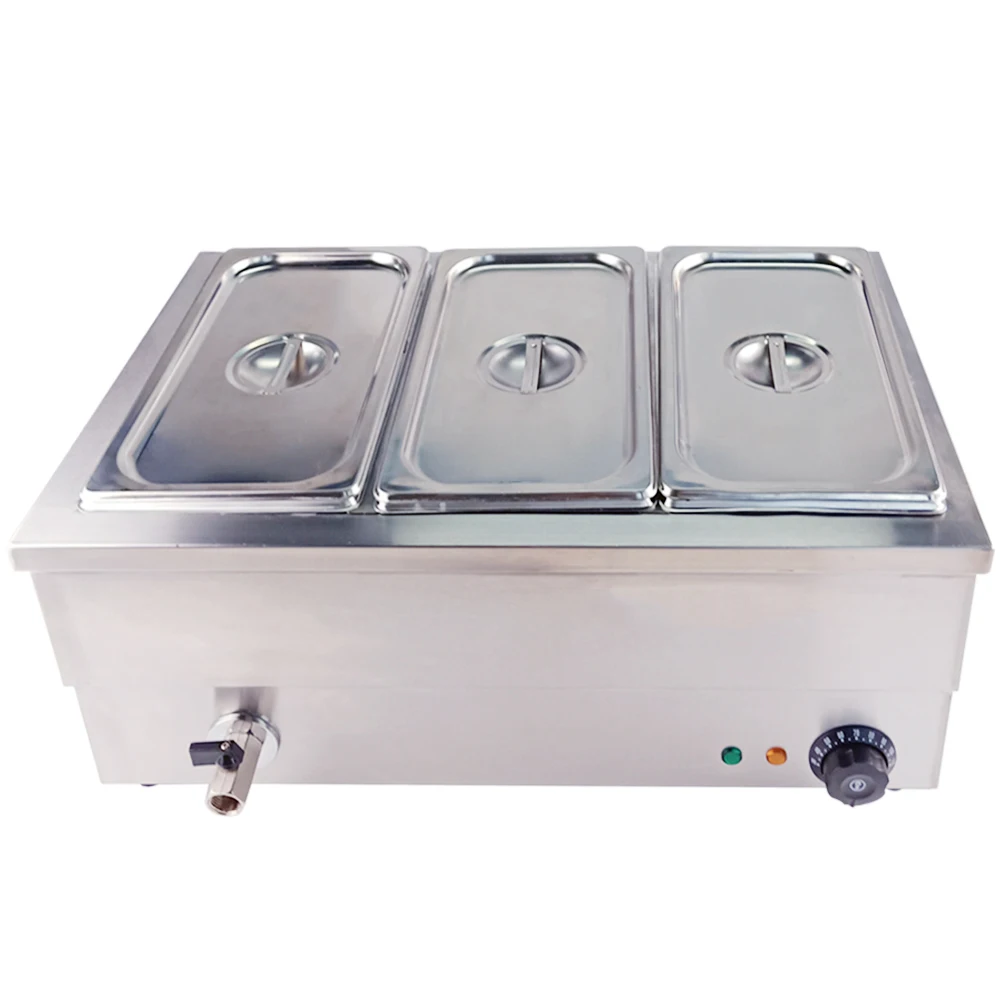 Нержавеющая сталь еда Bain Marie Коммерческая буфет изоляция глубокая суповая плита подогреватель пищи машина для кухонного прибора