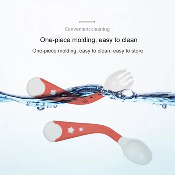 

Learning Tableware Dinnerware Utensils Suit Cooking Utensils Bebe 2Pcs Bendable Baby Spoon Fork Cutlery For Children Appliancesi