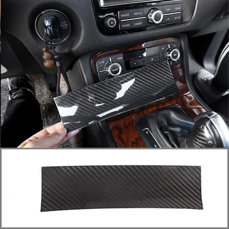 

For Volkswagen 2011-2018 Real Carbon Fiber Material Car Center Console Storage Box Decorative Panel Cover Trim Accessories