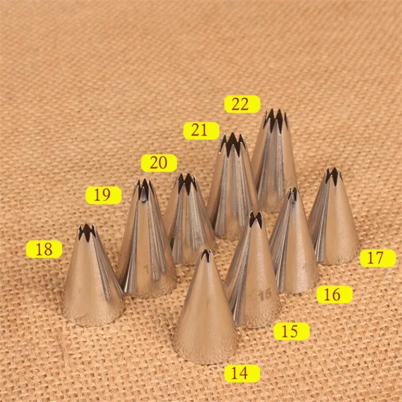 9 sztuk/zestaw otwarta gwiazda kremowe dysze do wykonywania rurek ciasto dekorowanie metalowa torba na ciasto porady narzędzie końcówki do lukrowania rurka formy narzędzia