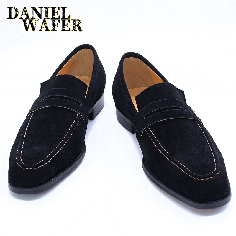 Black suede casual shoes mens Clearance