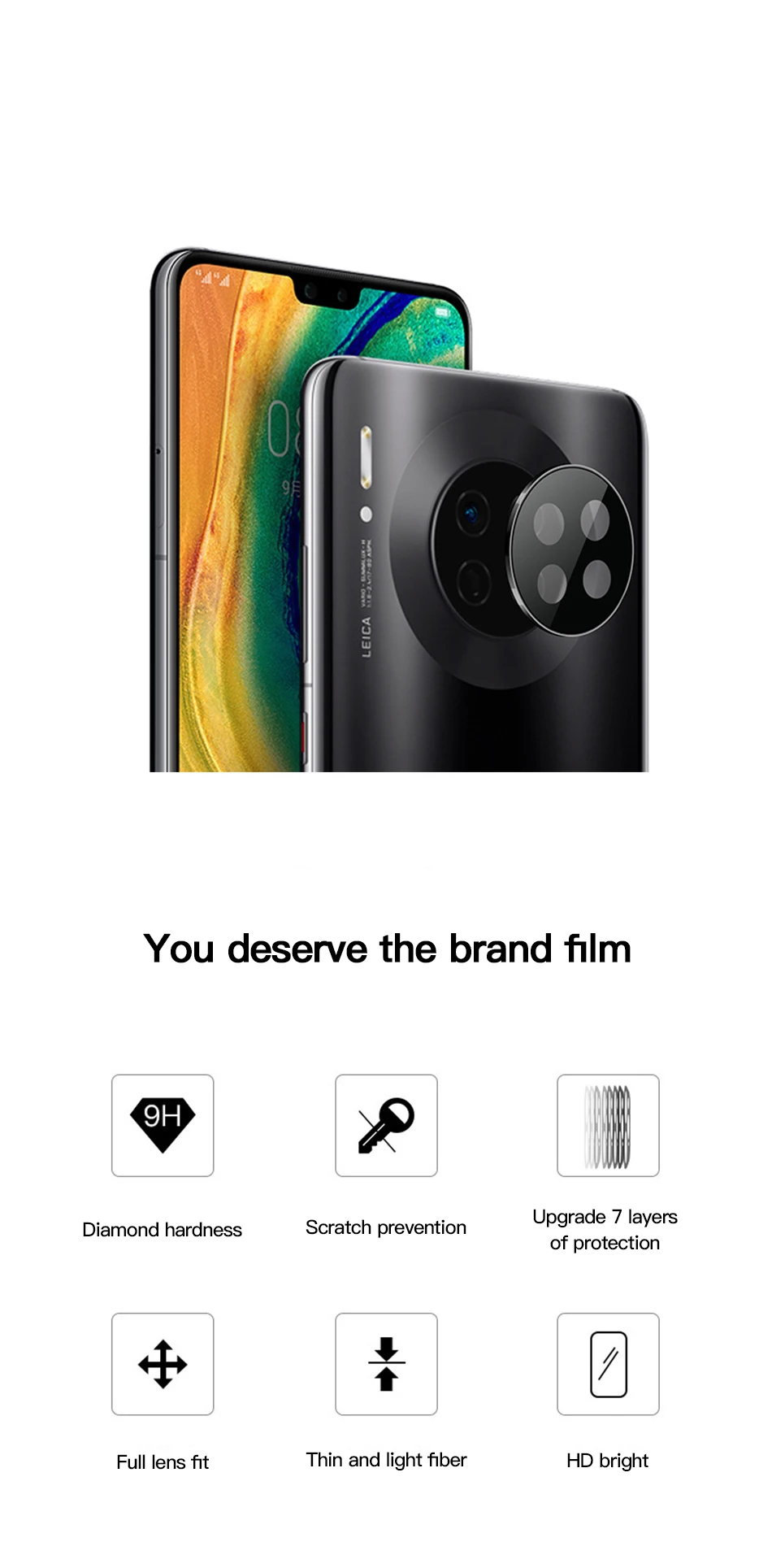 Защитная пленка для объектива камеры ACCEZZ из закаленного стекла для huawei mate 30/mate 30 Pro, Защитная пленка для задней камеры