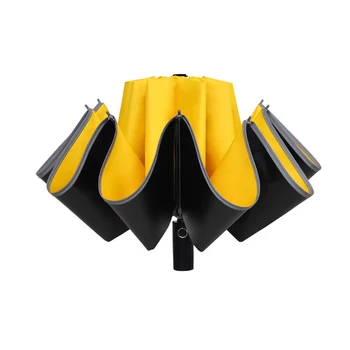 

Automatic Umbrella Sunshade Gift Travel Protective Anti-UV Students Coated Reflective Strip Sun Rain 3 Fold Folding Reverse