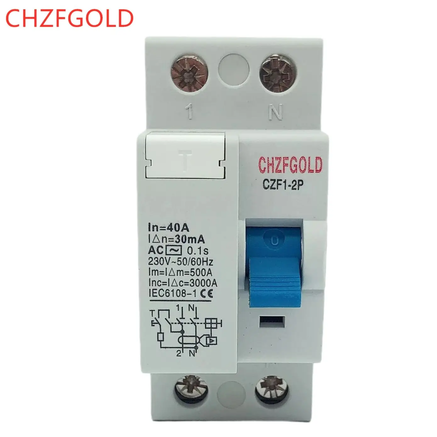 CHZFGOLD2PSTypeRCCBTimeDelayedRCDELCBDelayTypeDifferential