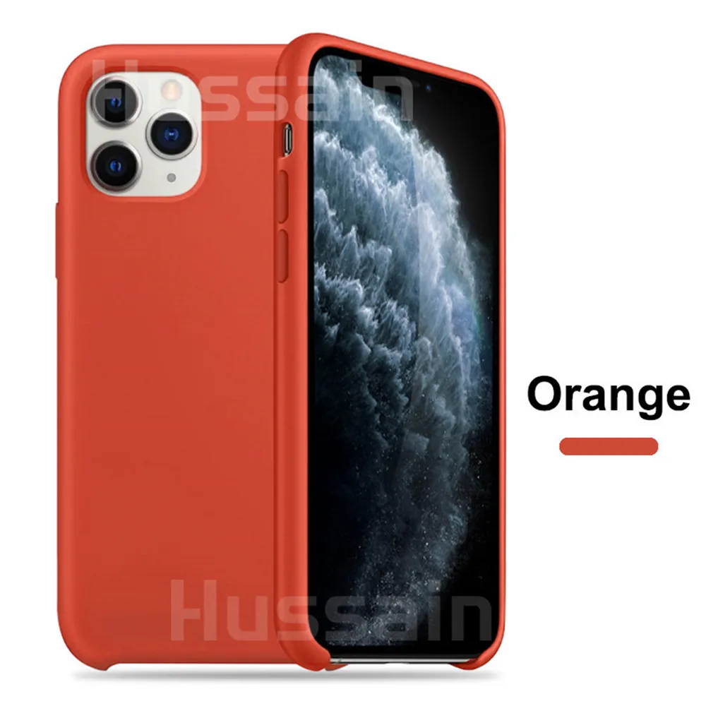 Оранжевый Роскошный официальный силиконовый чехол для iPhone X Xr 11 Max силиконовый чехол для iPhone 7 8 6 5 5S Plus чехол для Apple крышка-задняя панель с логотипом - Цвет: Оранжевый