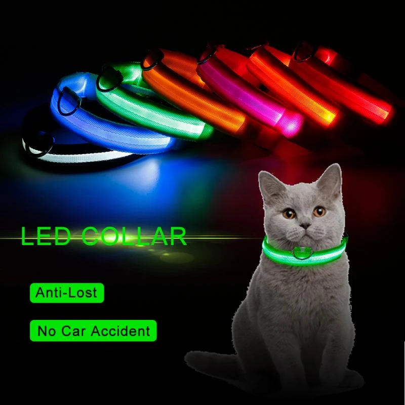dog collar with name Fashion Pet Dogs Puppy Nylon Glow In The Dark LED Glowing Leashes For Cats Kitten Dog Supplies Pet Products Dropshipping TSLM1 best shock collar for dogs