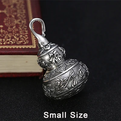 Small Size Для мужчин женщин Gawu коробка Тыква кулон Настоящее серебро 925 богатый пион цветок Пара Ожерелье Подвески Ювелирных изделий P3 - Цвет камня: Small Size