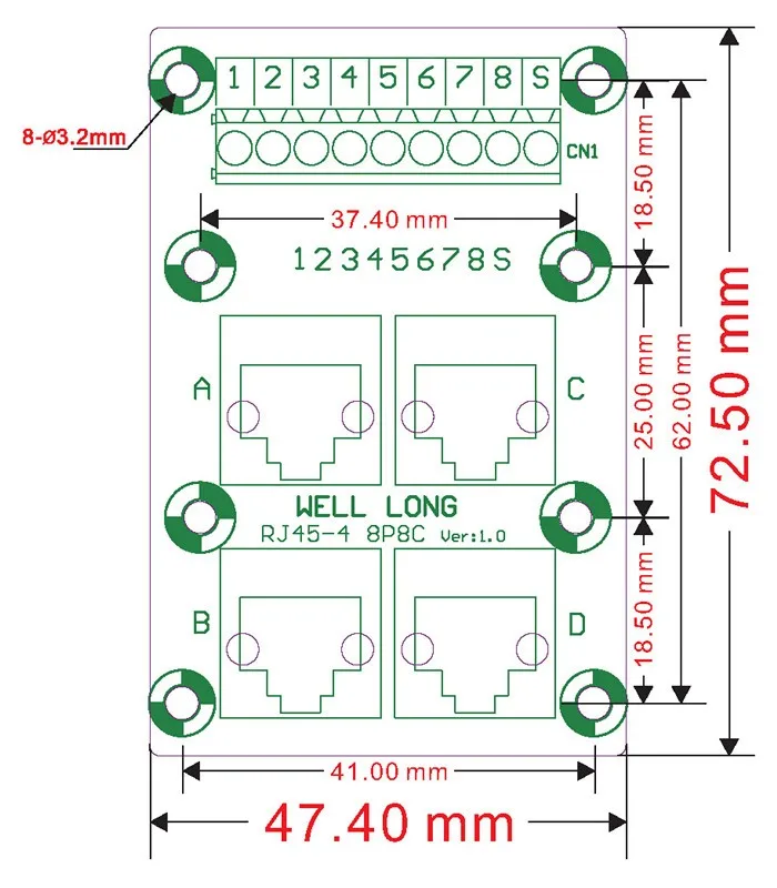 DIN рейка крепление RJ45 модуль, RJ45 8P8C угловой разъем 2-способ Buss коммутационная плата, клеммный блок, разъем