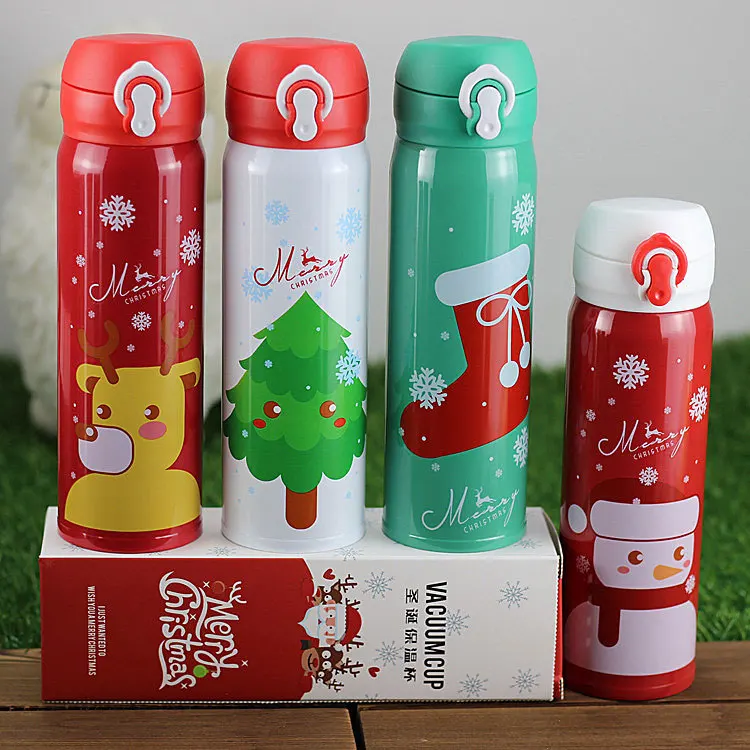 

New Year Christmas 500ml Insulated Insulated Cup Stainless Steel Readily Gift Bomb Cover Students Simple Tea Cup Water Cup