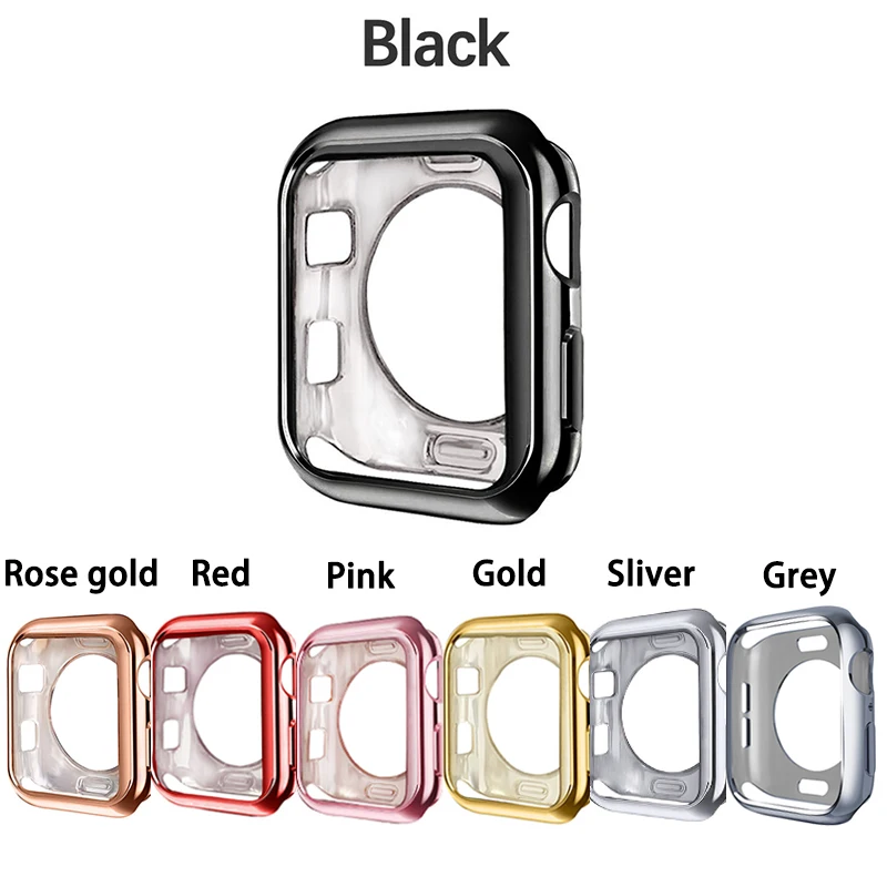 Funda para reloj para Apple Watch 4 5 40mm 44mm cero medio Paquete de galvanoplastia fundas de TPU para iWatch Serie 3 2 42mm 38mm