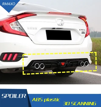 

For Honda civic Rear spoiler 2016 ABS Rear Bumper Diffuser Bumpers Protector For Honda civic After chrome lip rear spoiler