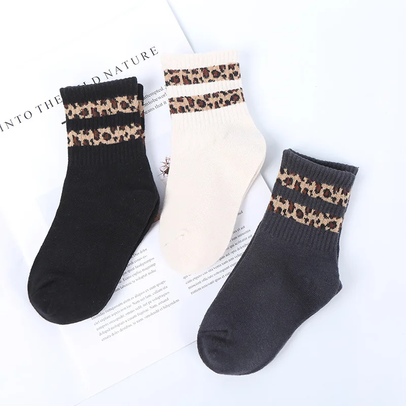

Autumn And Winter New Style Children Leopord Pattern Socks Korean-style Men And Women Children's Socks Cotton Tube Baby Socks Ch