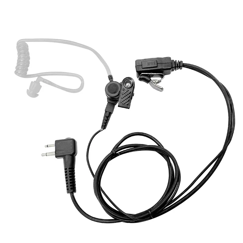 Acoustic Tube Earpiece Headset with VOX PTT Mic for Motorola, CLS1110, CLS1410, CP100, CP200, GP88, GP300, RDM2070D, 2 Pin
