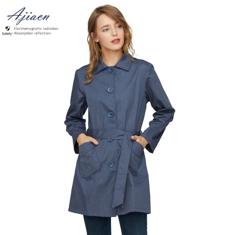 

Genuine Electromagnetic radiation protective overcoat Communication base station Broadcast tower EMF shielding windcoat