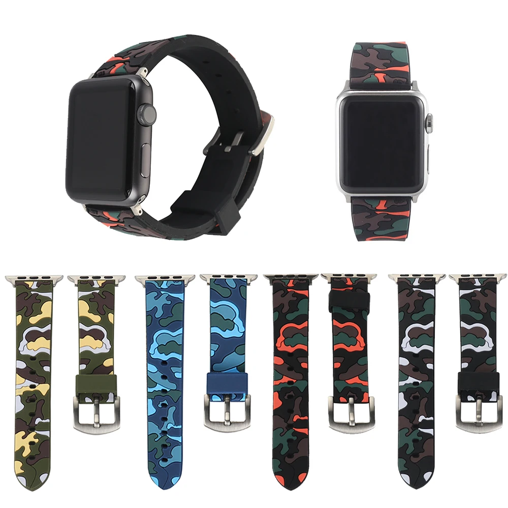 

Soft Silicone Sports Band for Apple Watch Series 1 2 3 38MM 42MM Watchband Strap for 40MM 44MM iWatch 4 Bracelet accessories