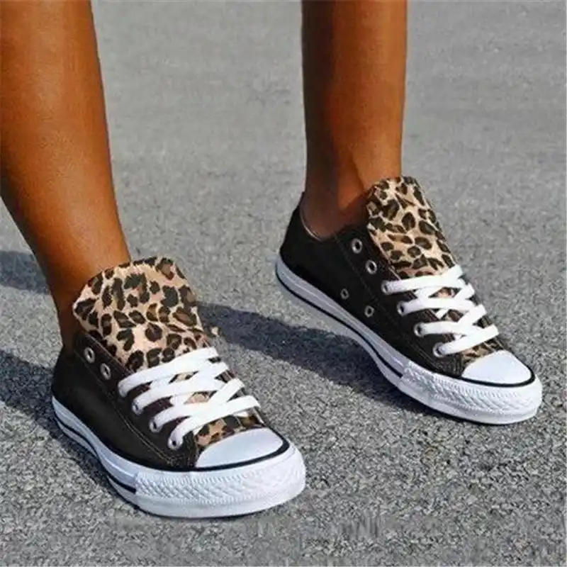 ladies leopard trainers