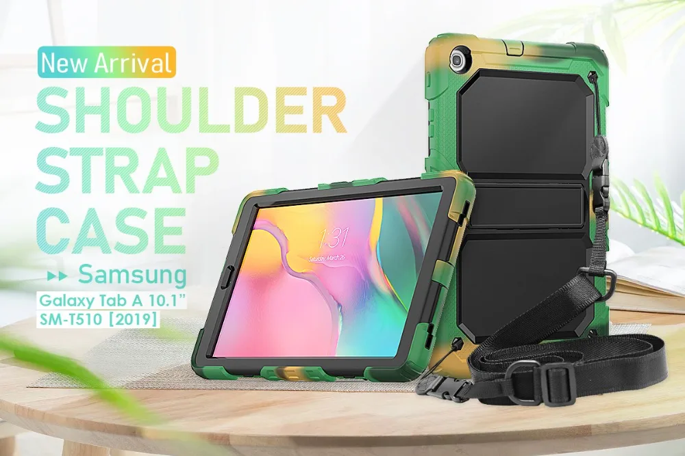 Противоударный чехол для samsung Galaxy Tab A 10,1,, SM-T510, SM-T515, T510, T515, детский силиконовый чехол для планшета, подставка, оболочка+ пленка+ ручка