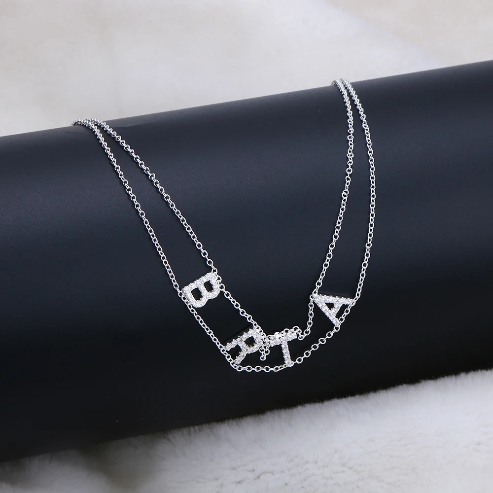 Lateefah Personalize Choker Custom Necklace  9MM Crystal Name Necklace  Heart Necklace Women Pendant Name Letter Necklace