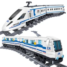 Hohe-Tech Verkehrs Zug Bausteine Eisenbahn Züge High-speed U-bahn Bricks Set Pädagogisches Spielzeug Für Kinder Kinder geschenke