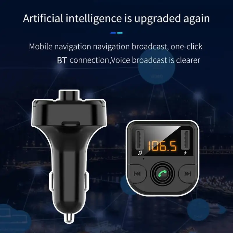 BT36B fm-передатчик Hands-free Оранжевый Светодиодный экран функция устранения шума Bluetooth 5,0 MP3-плеер USB зарядное устройство для телефона