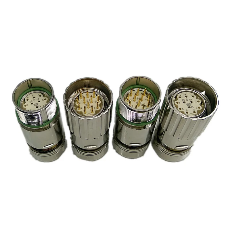 M23 M623 12 Pin Core Plug Servo Motor Encoder Connector Encoder ...