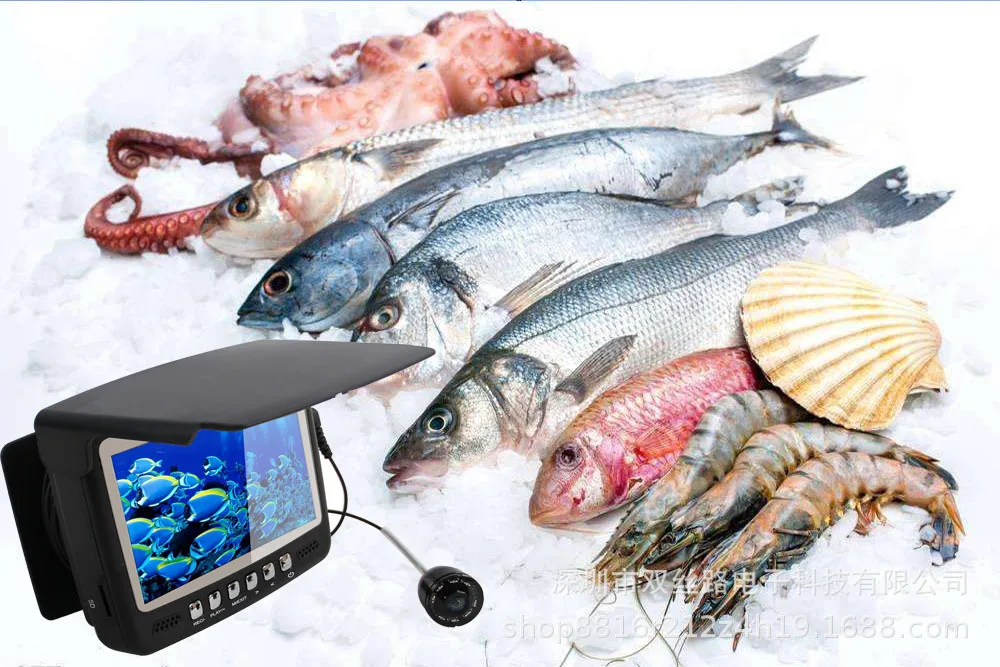 Câmera de Pesca Câmera sem Fio Monitor Subaquática Gelo Oceano Peixe Finder Eco Sonder 4.3 Cor Tft 9 4.3