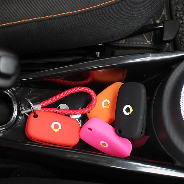 Noir-Rouge-Boitier clé de Voiture Compatible avec Renault Smart